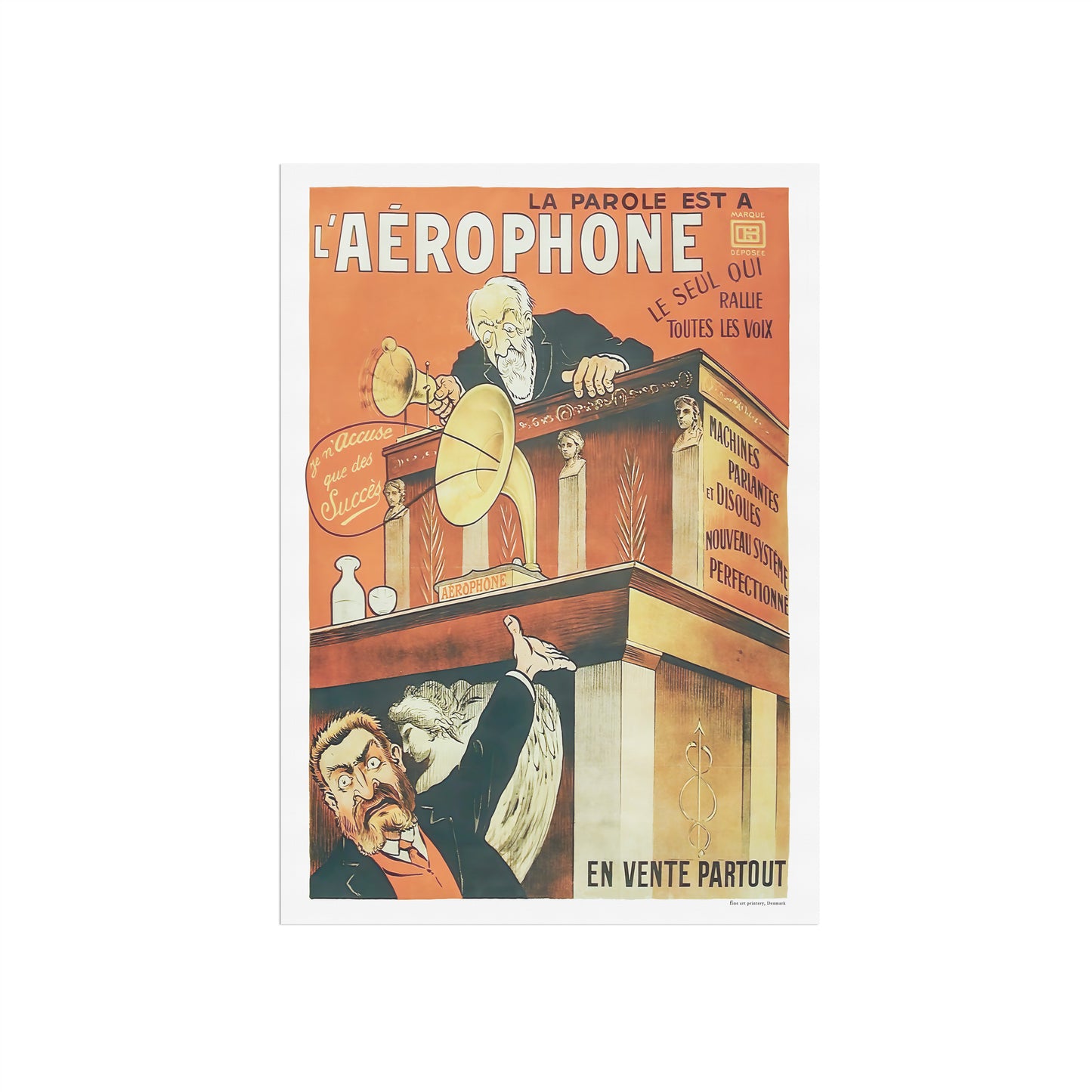 l'Aérophone - French advertising poster for Gramophone/Phonograph