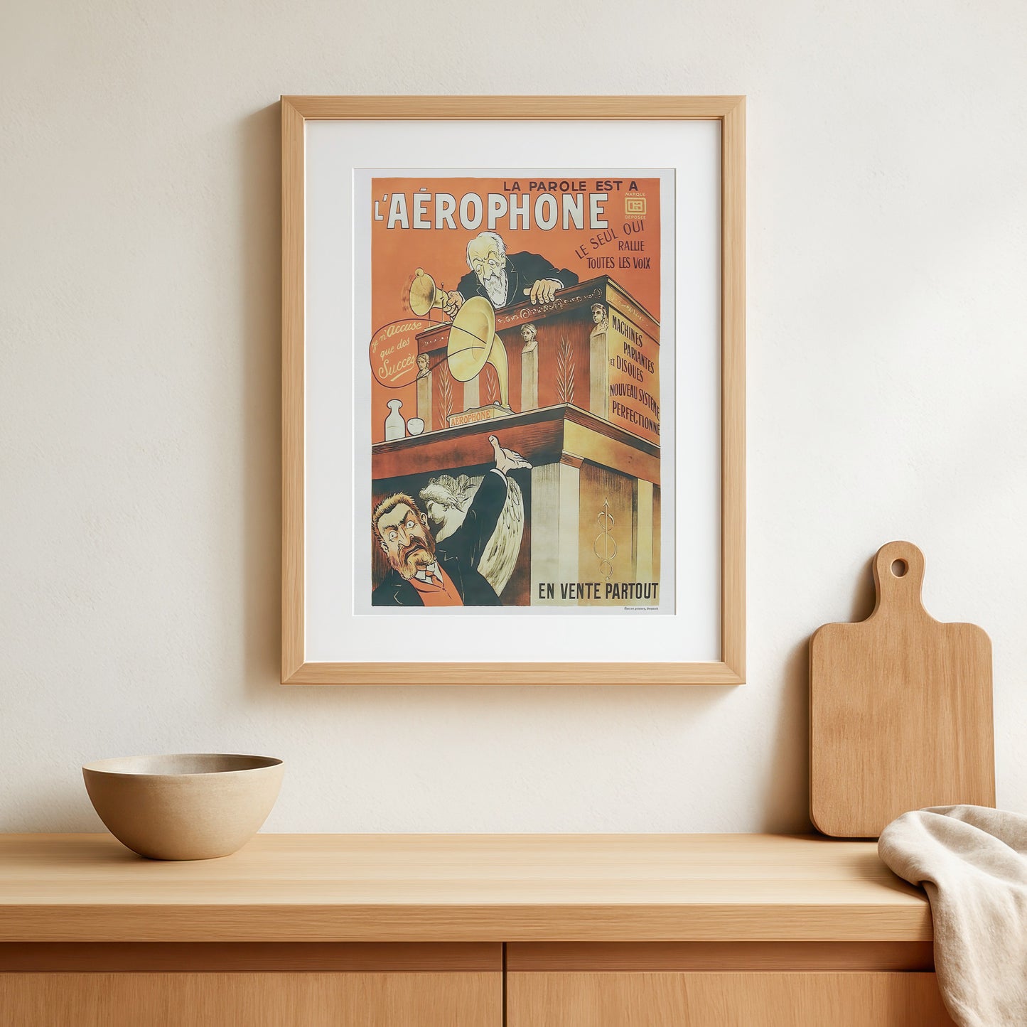 l'Aérophone - French advertising poster for Gramophone/Phonograph