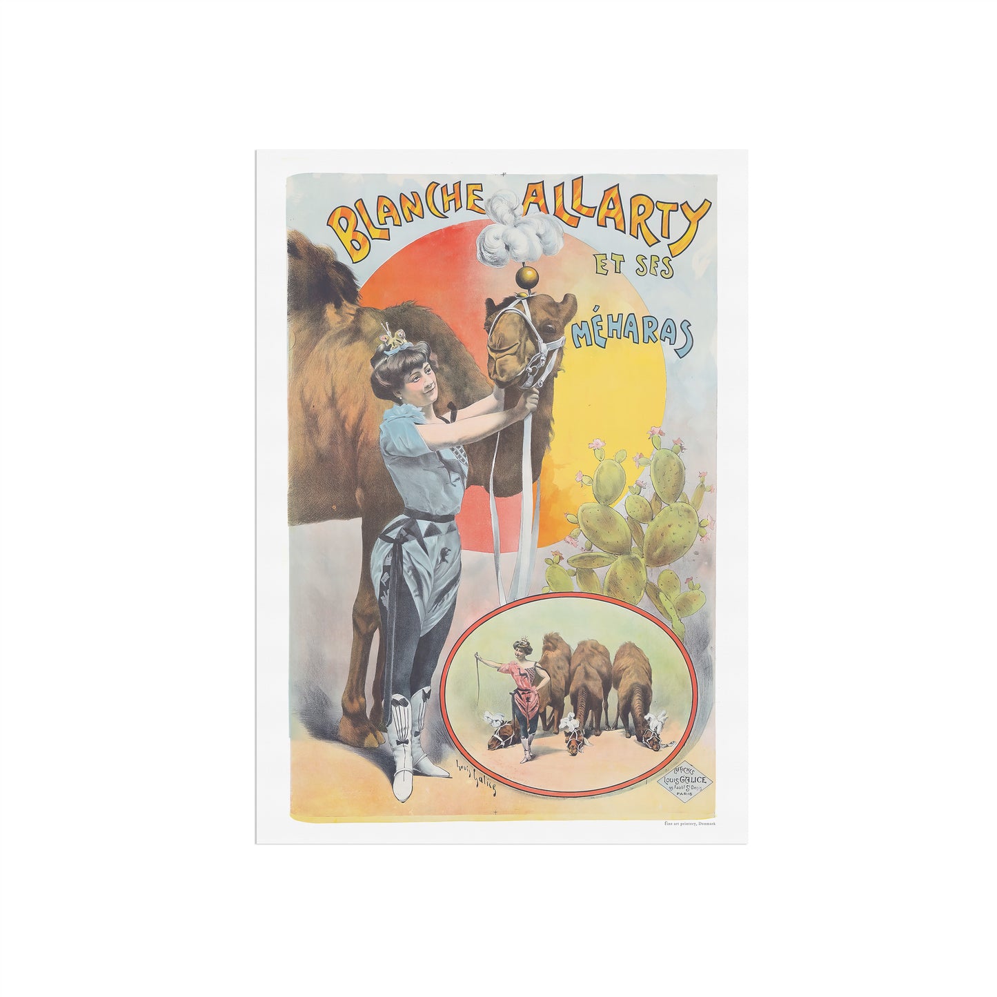 Circus poster with Blanche Allarty's camel show