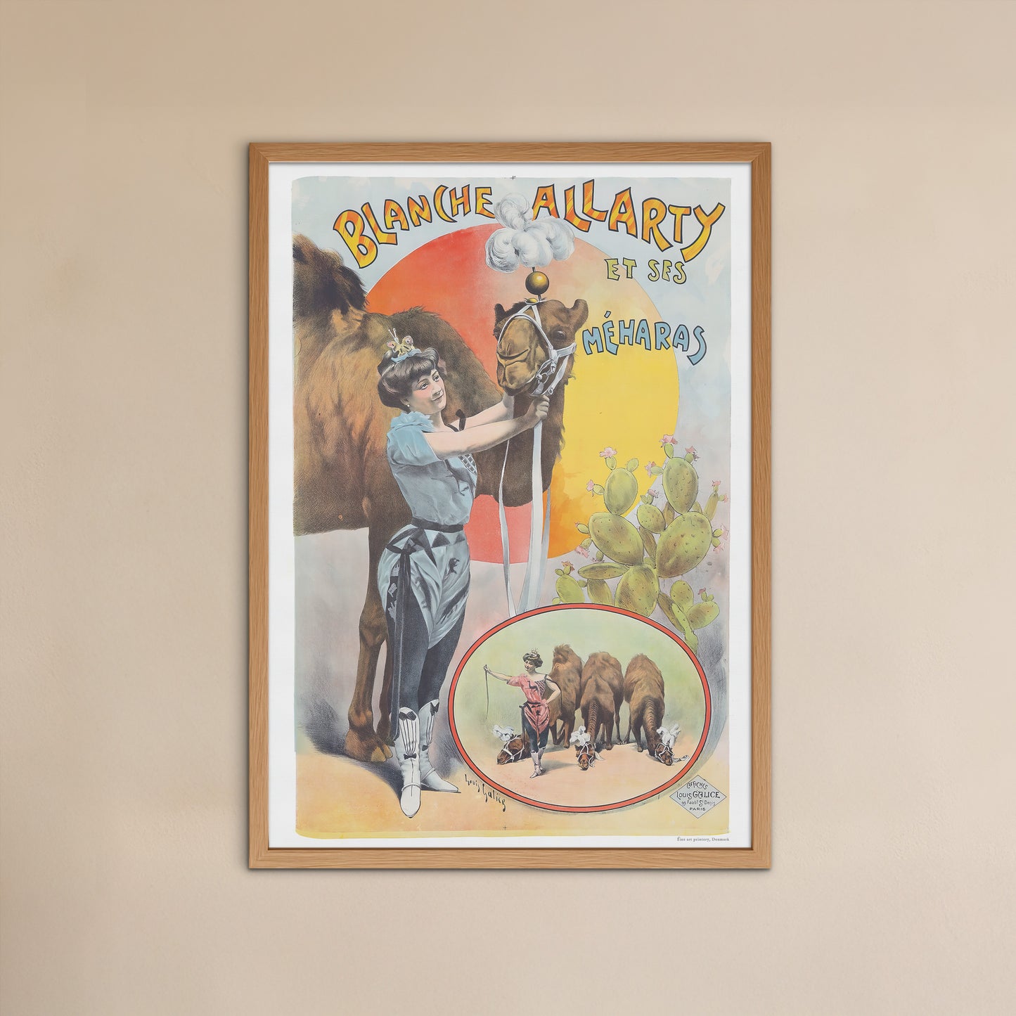 Circus poster with Blanche Allarty's camel show
