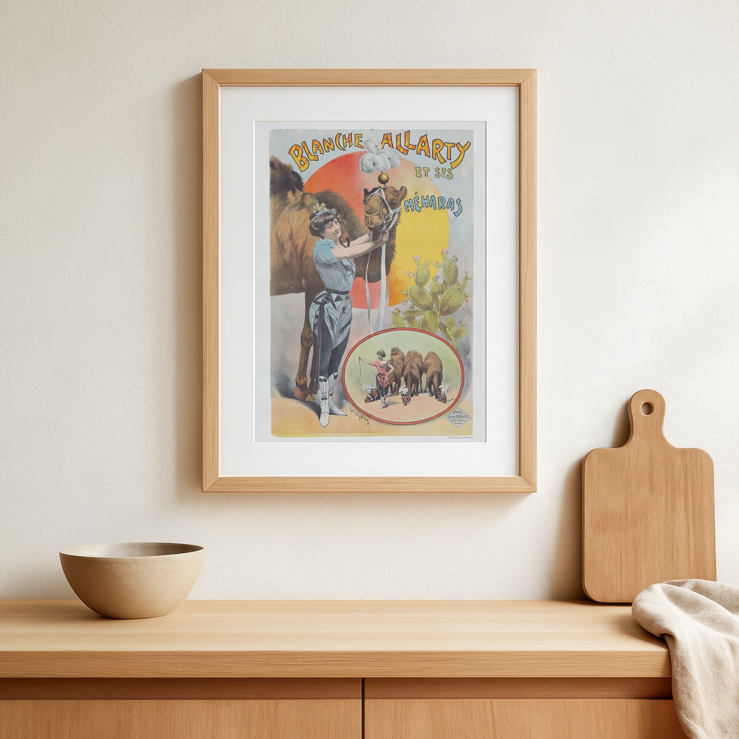 Circus poster with Blanche Allarty's camel show