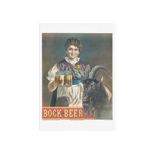 Bock Beer, original Bavarian beer girl & bock - klassisk øl plakat