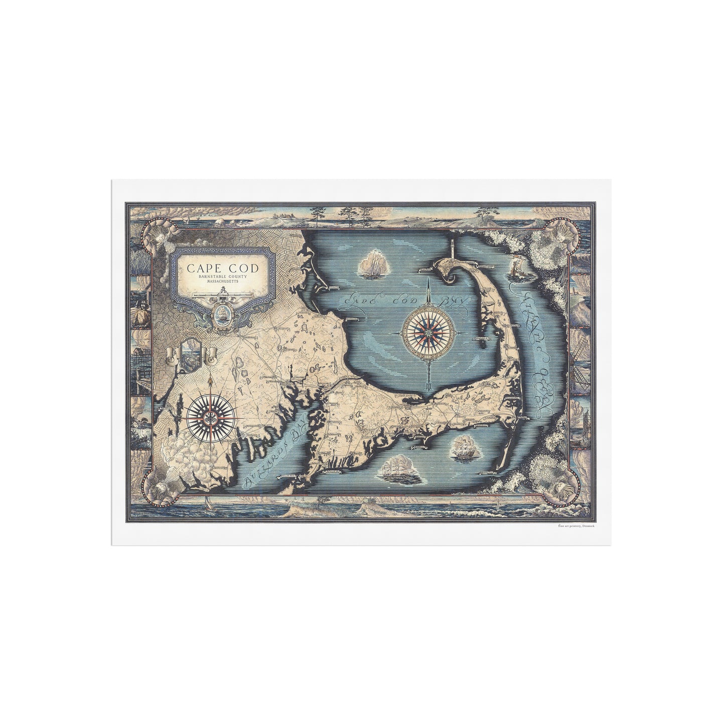 Map of Cape Cod: Barnstable County Massachusetts