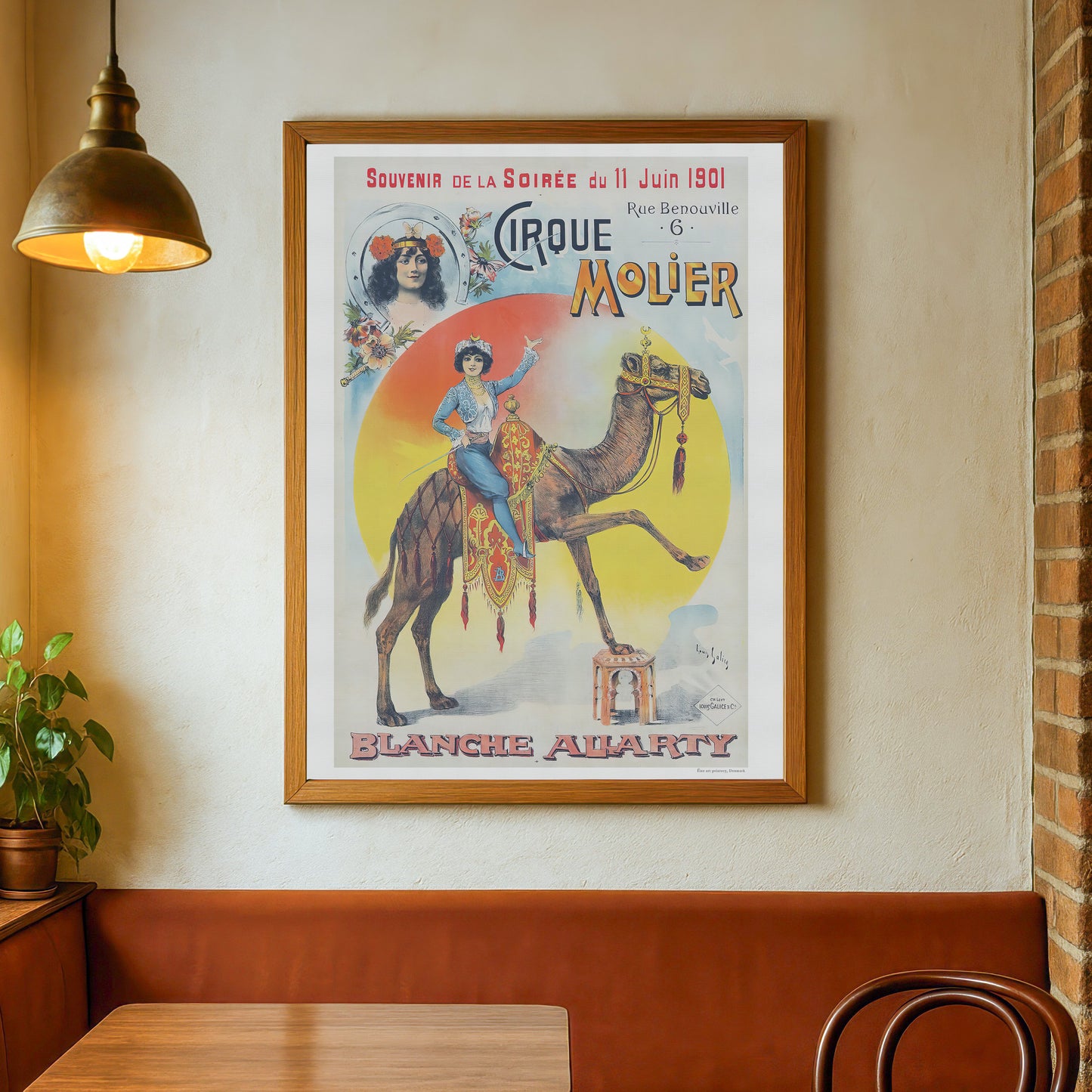 Cirque Molier Circus poster with Blanche Allarty and her camel show