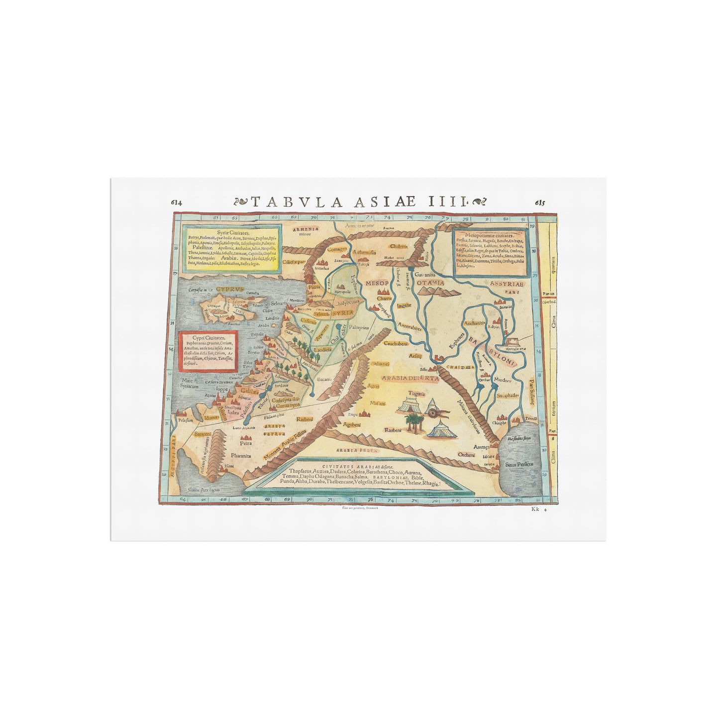 Sebastian Munster's map of the Holy Land