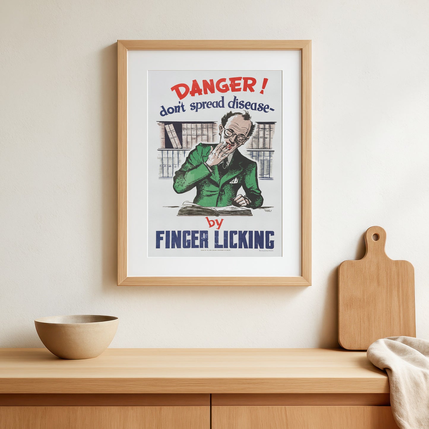 Danger - Don't Spread Disease By Finger Licking