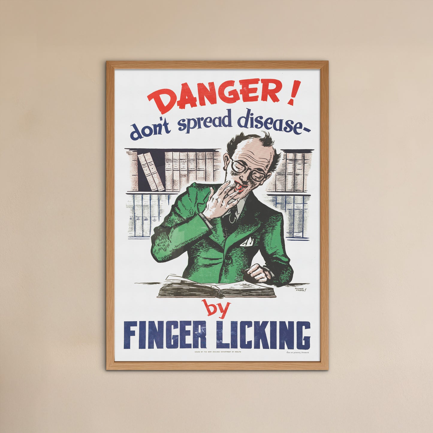 Danger - Don't Spread Disease By Finger Licking