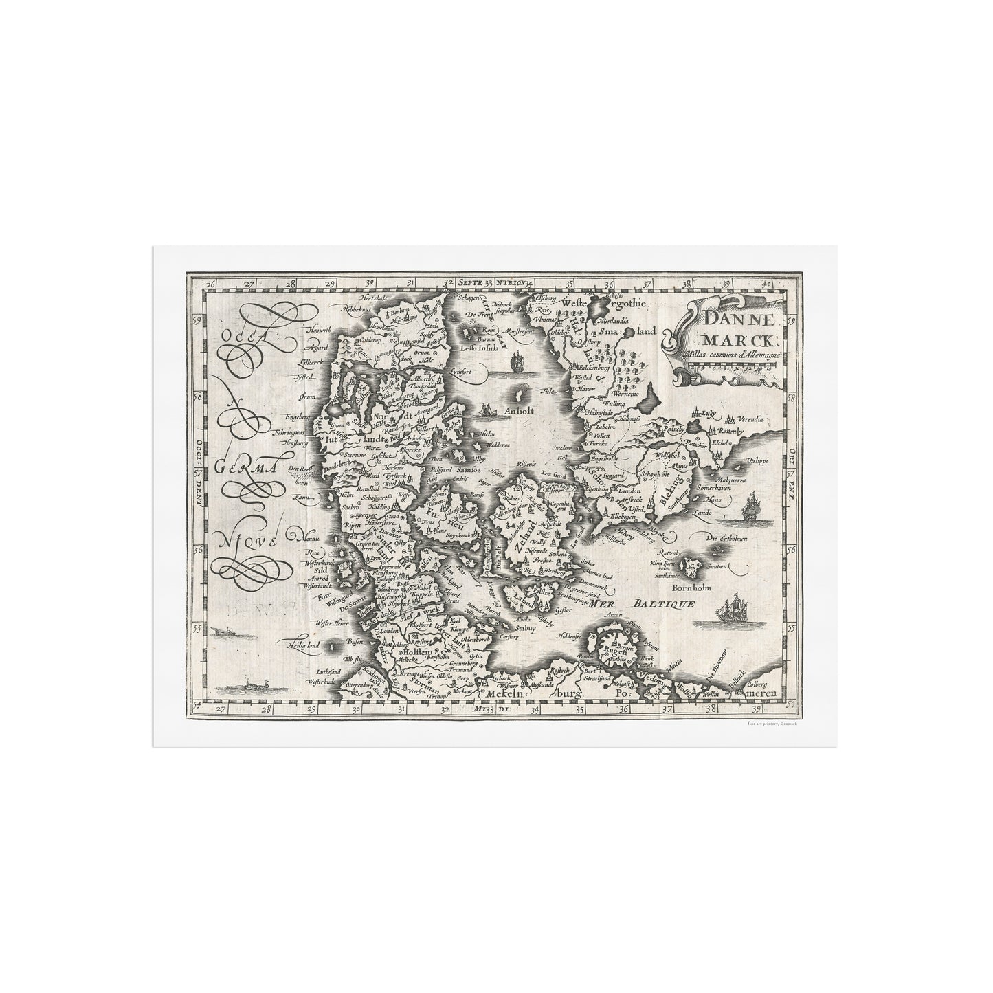 Dannemarck, 1734 - Map of Denmark