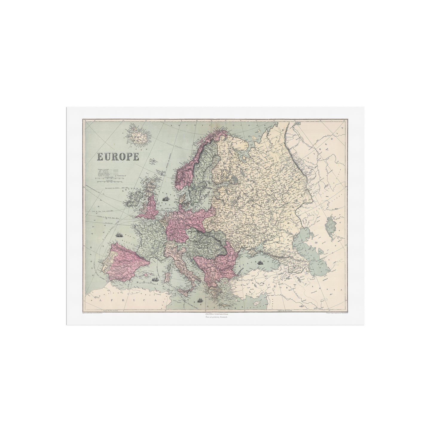 Map of Europe - 1873