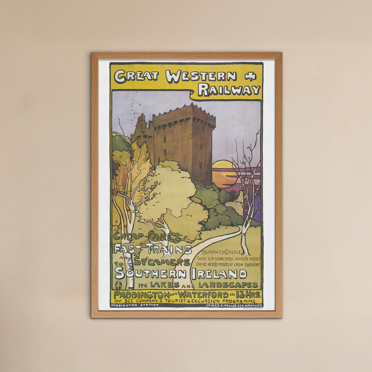 Southern Ireland Great Western Railway travel poster