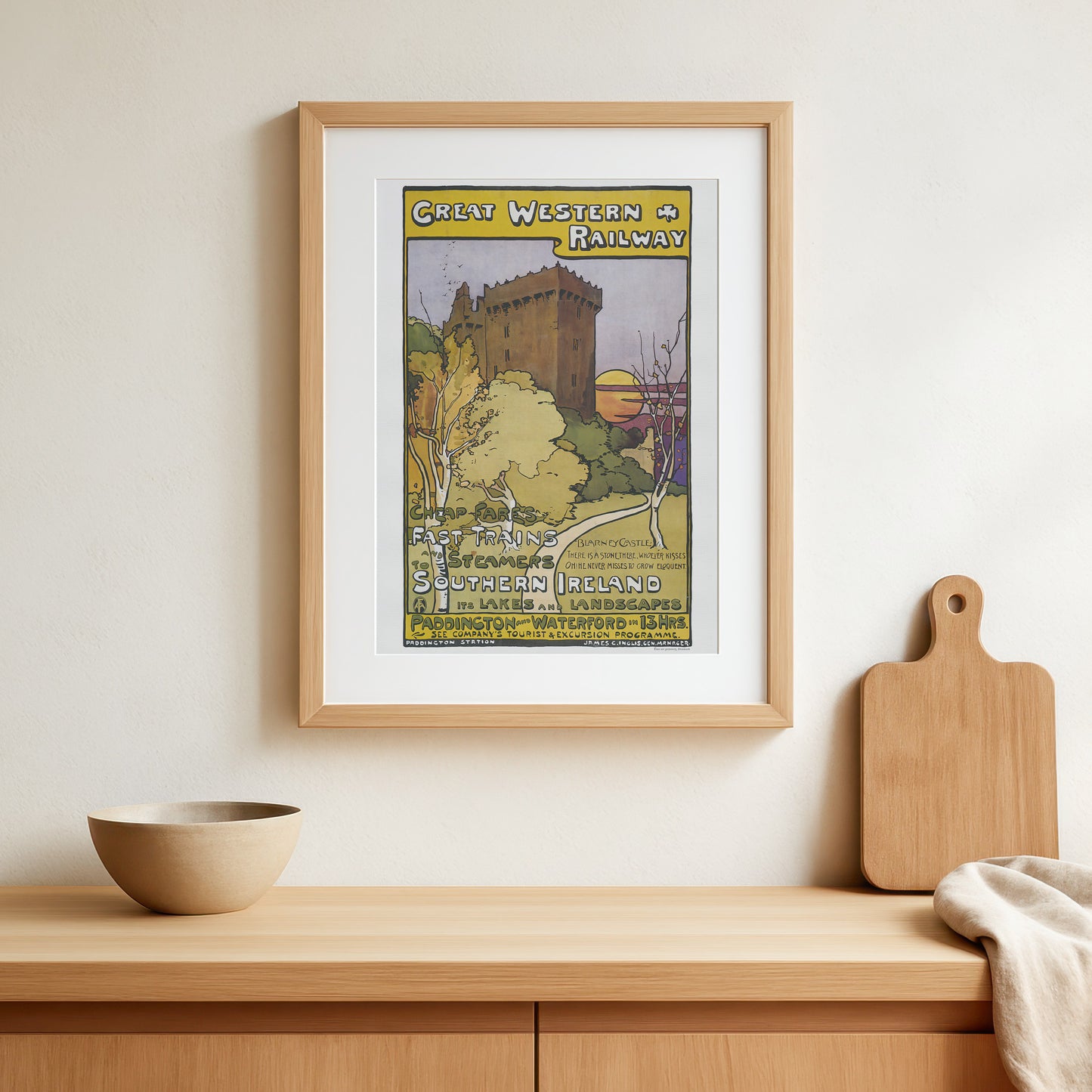 Southern Ireland Great Western Railway travel poster