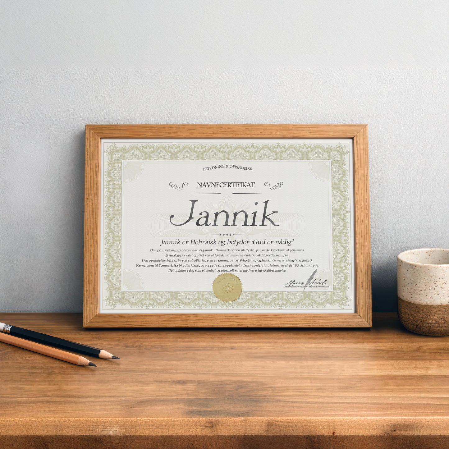 Hvad betyder Jannik | Navnecertifikat med Betydning & Oprindelse