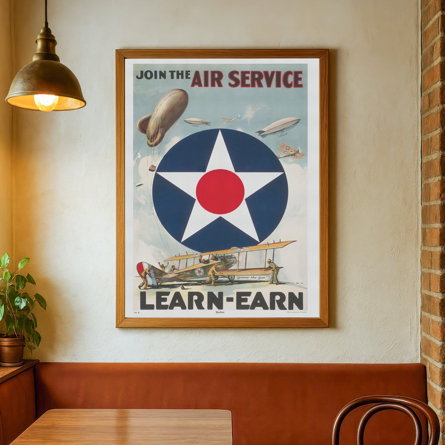 Join the Air Service, Learn-Earn / American recruitment poster