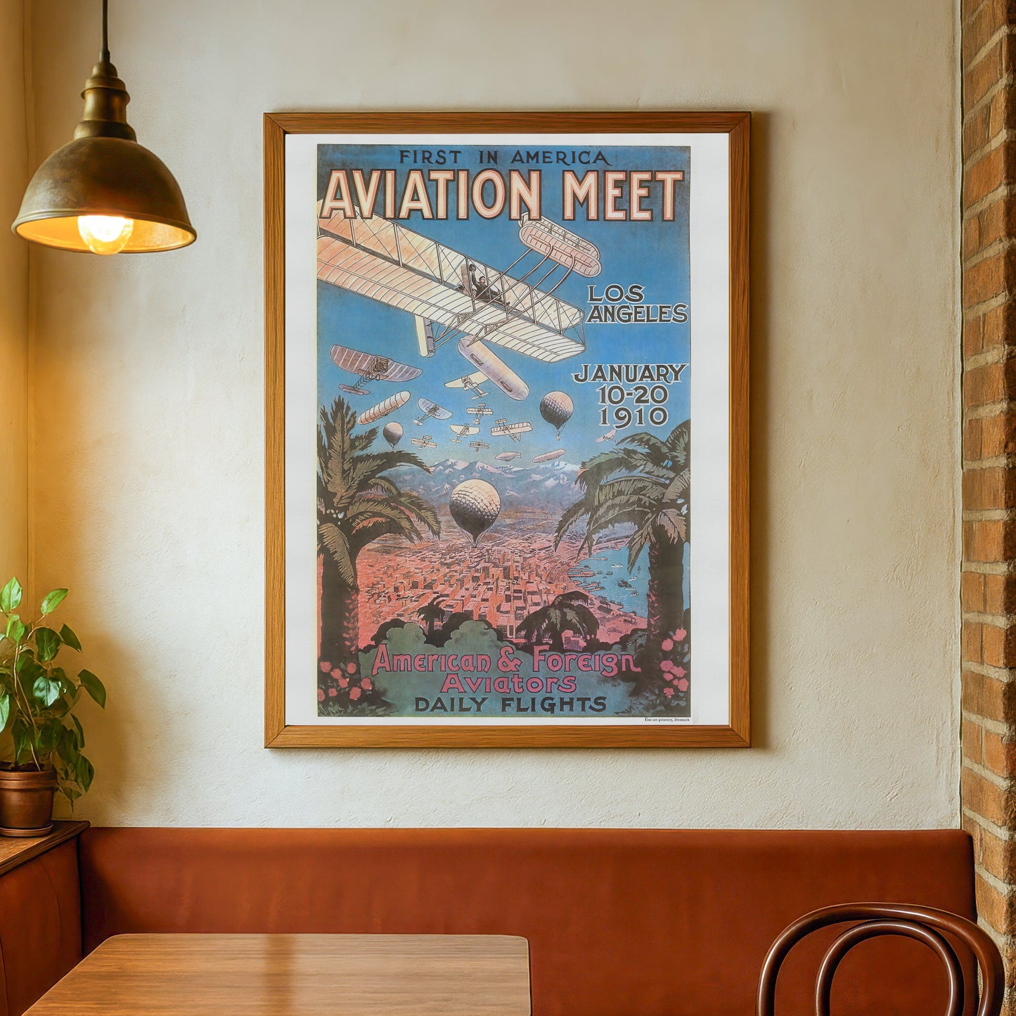 Aviation history poster featuring the Los Angeles International Air Meet at Dominguez 1910