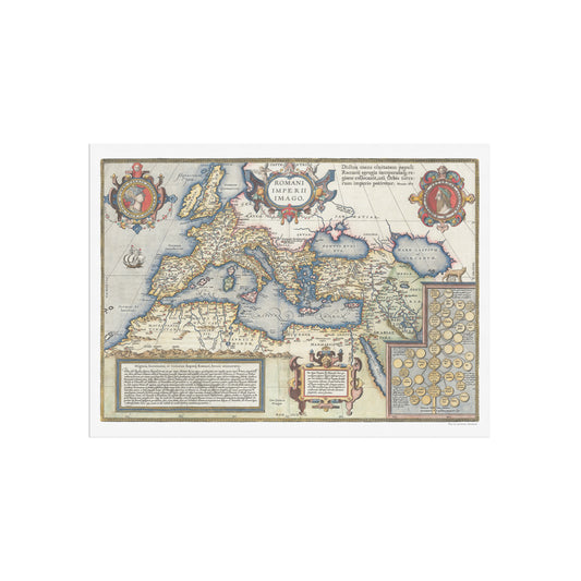 Kort over det Romerske Rige af Abraham Ortelius, 1603