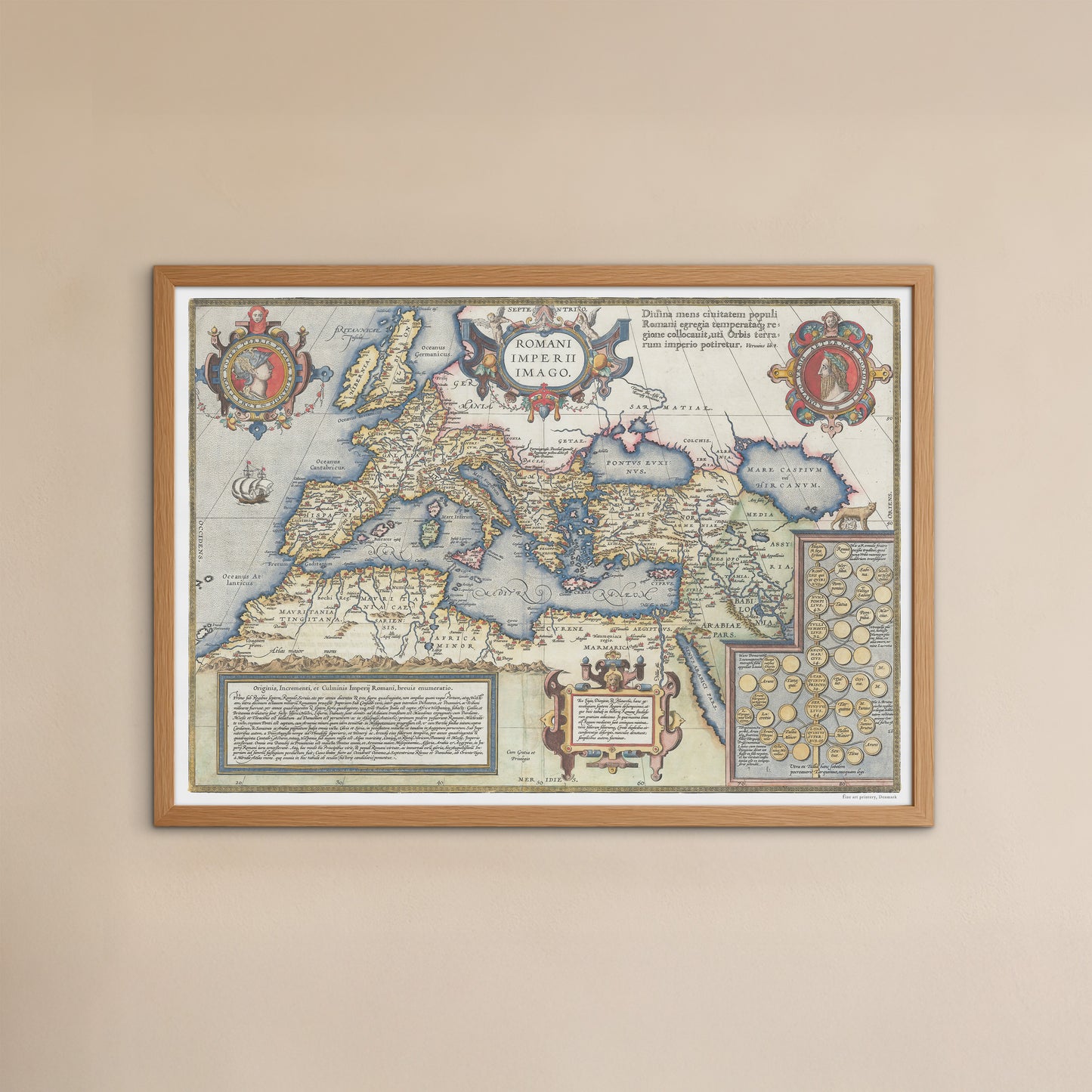 Map of the Roman Empire by Abraham Ortelius, 1603