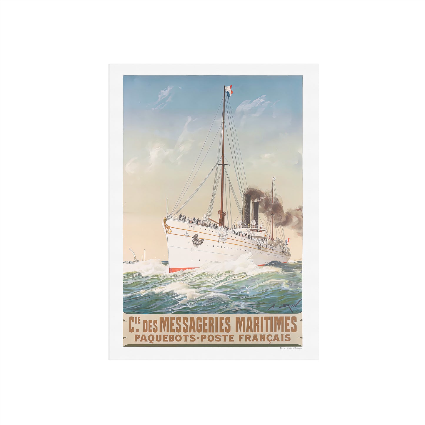 SS Annam, Vintage Maritime Poster by A. Brun - Tribute to the Luxury Ship SS Annam / Troop Transport SS Karnak