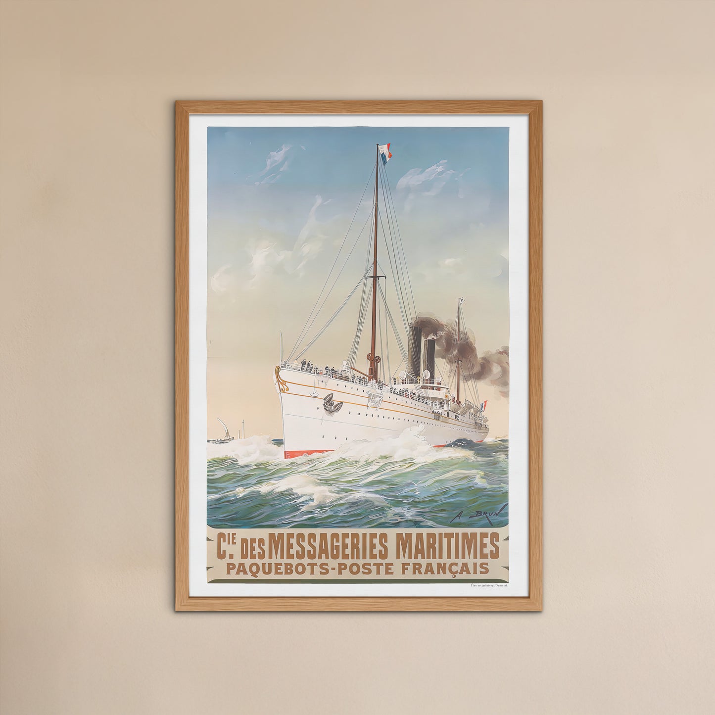 SS Annam, Vintage Maritime Poster by A. Brun - Tribute to the Luxury Ship SS Annam / Troop Transport SS Karnak