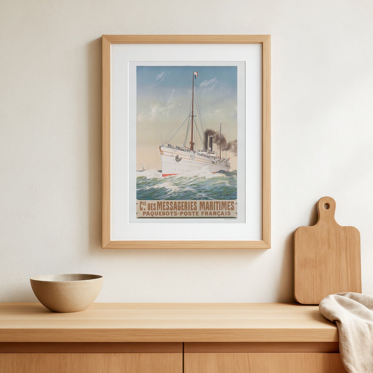 SS Annam, Vintage Maritime Poster by A. Brun - Tribute to the Luxury Ship SS Annam / Troop Transport SS Karnak