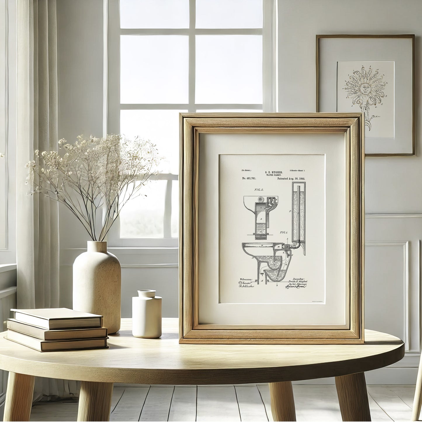 Patent drawing of Toilet (WC/Water closet) (1892) – US481761A
