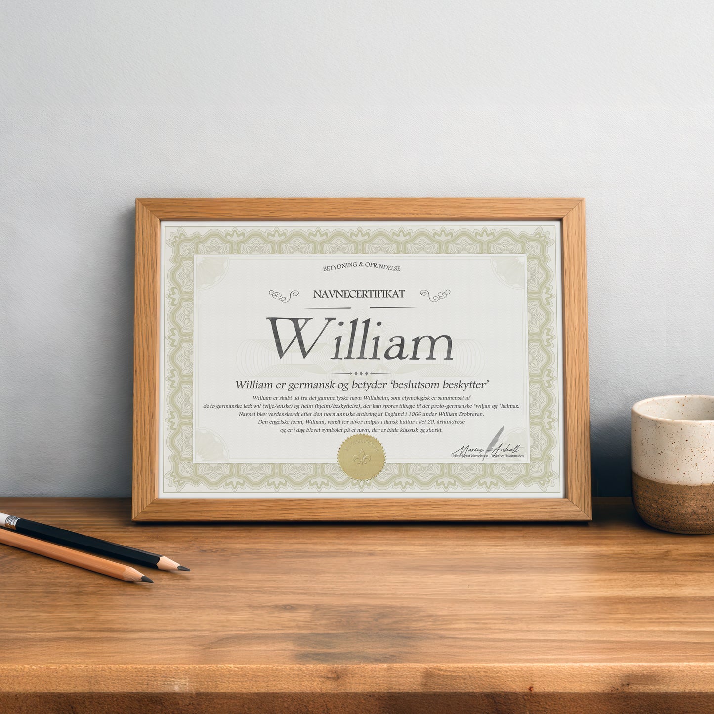 Hvad betyder William | Navnecertifikat med Betydning & Oprindelse