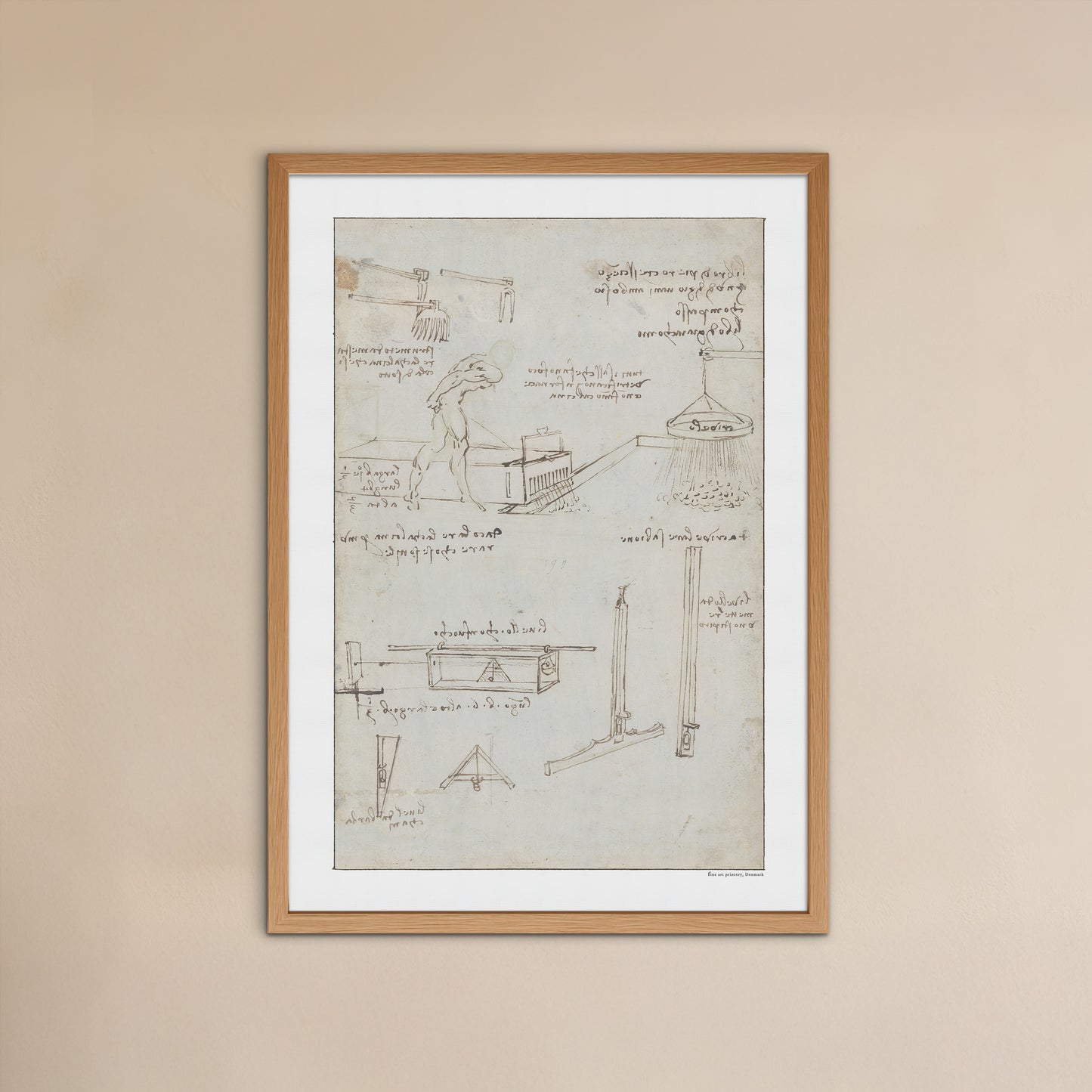 Leonardo da Vinci's Machine Diagrams & Tools for Mixing Mortar