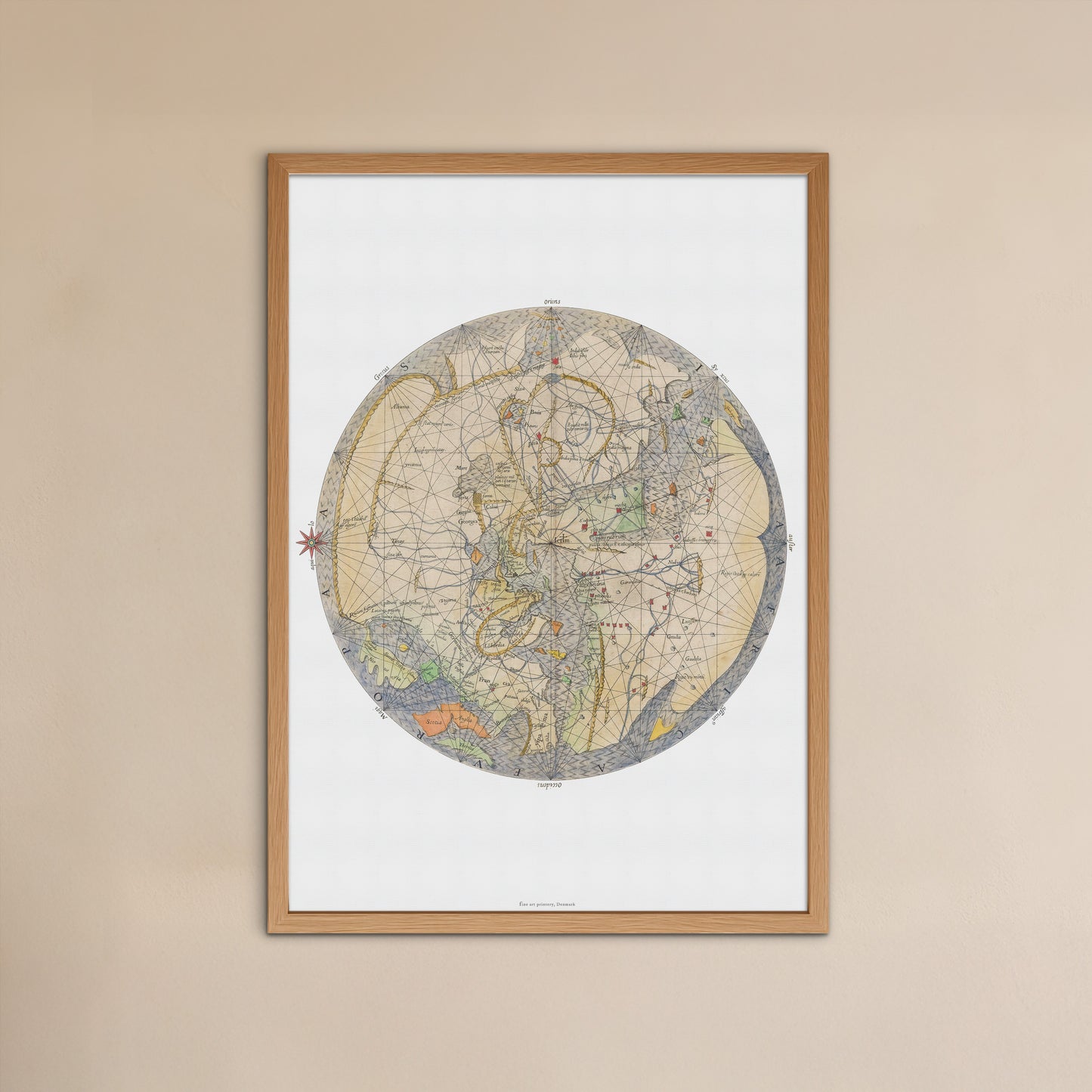 World Map Mappa Mundi by Johann Bongars, 1611