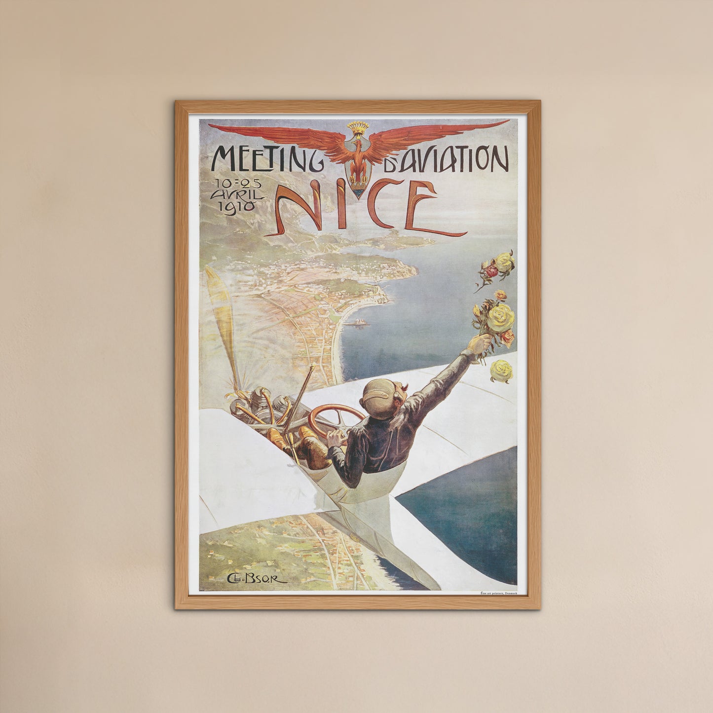 Aviation history poster with Meeting Aviation Nice 1910