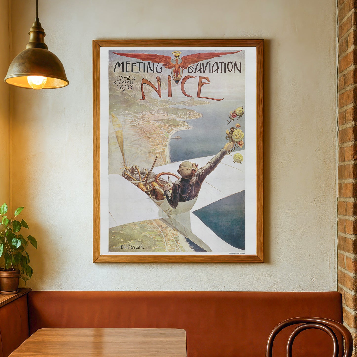 Aviation history poster with Meeting Aviation Nice 1910