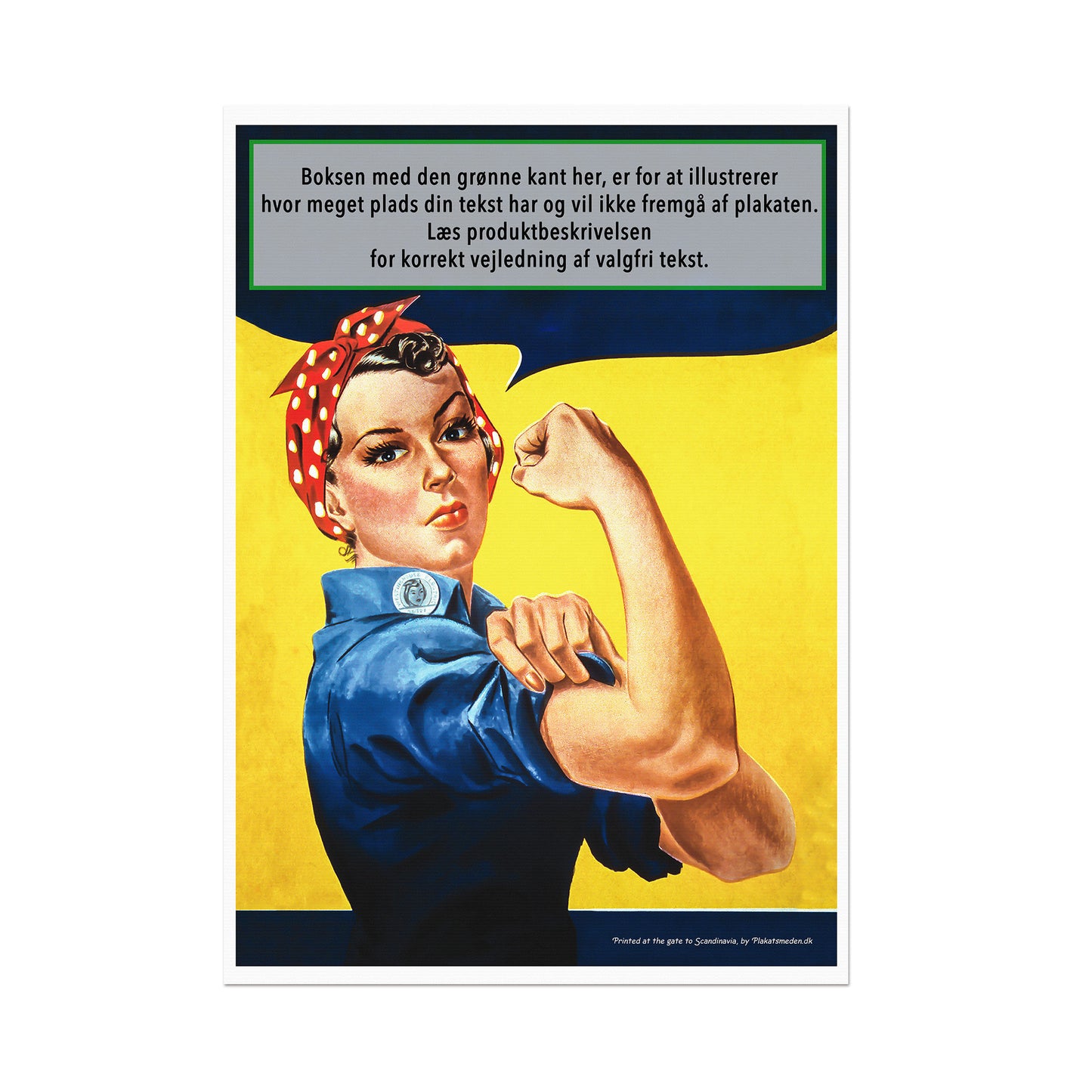 We Can Do It plakaten, med valgfri tekst