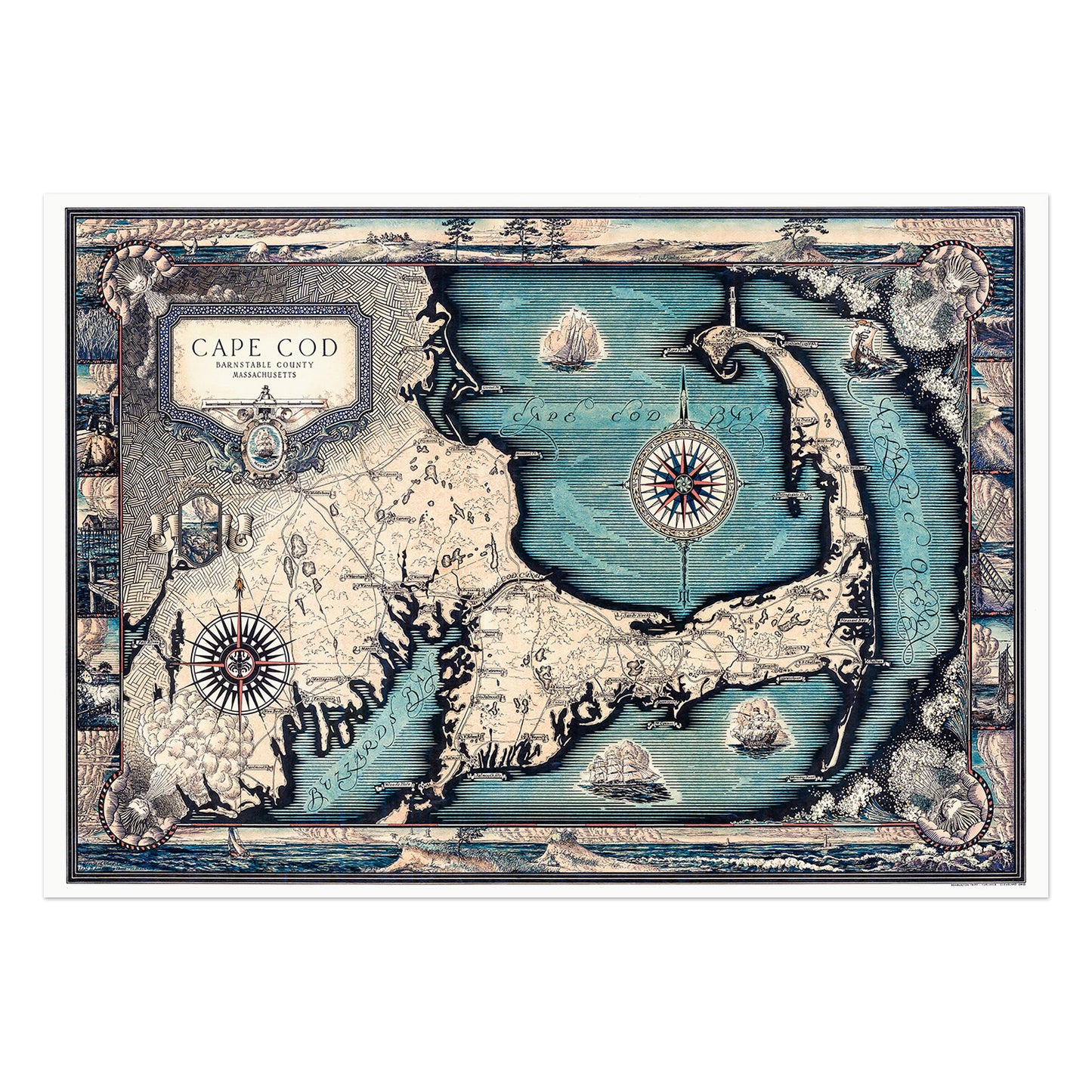 Map of Cape Cod: Barnstable County Massachusetts
