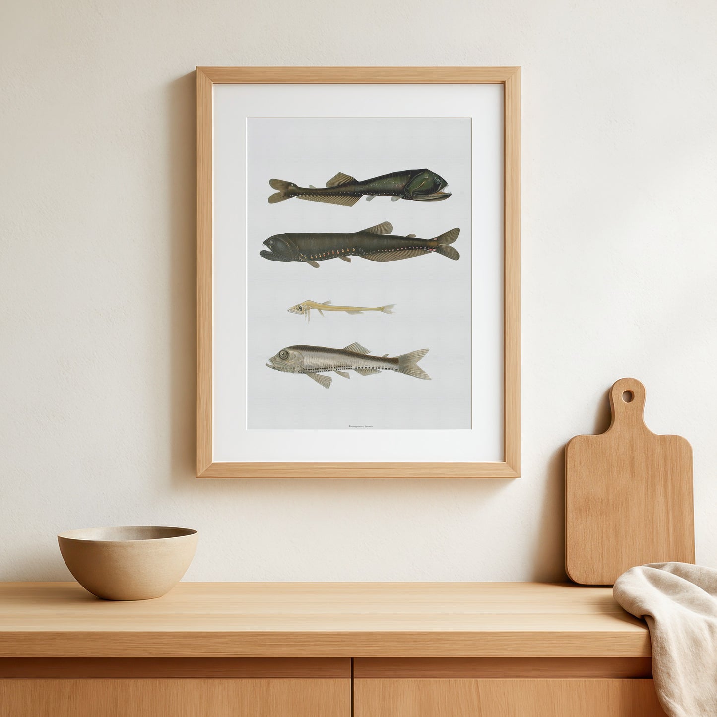 Vintage Dybhavsfisk Plakat - Lysende Fisk (1911) | Oceanografisk Vægkunst