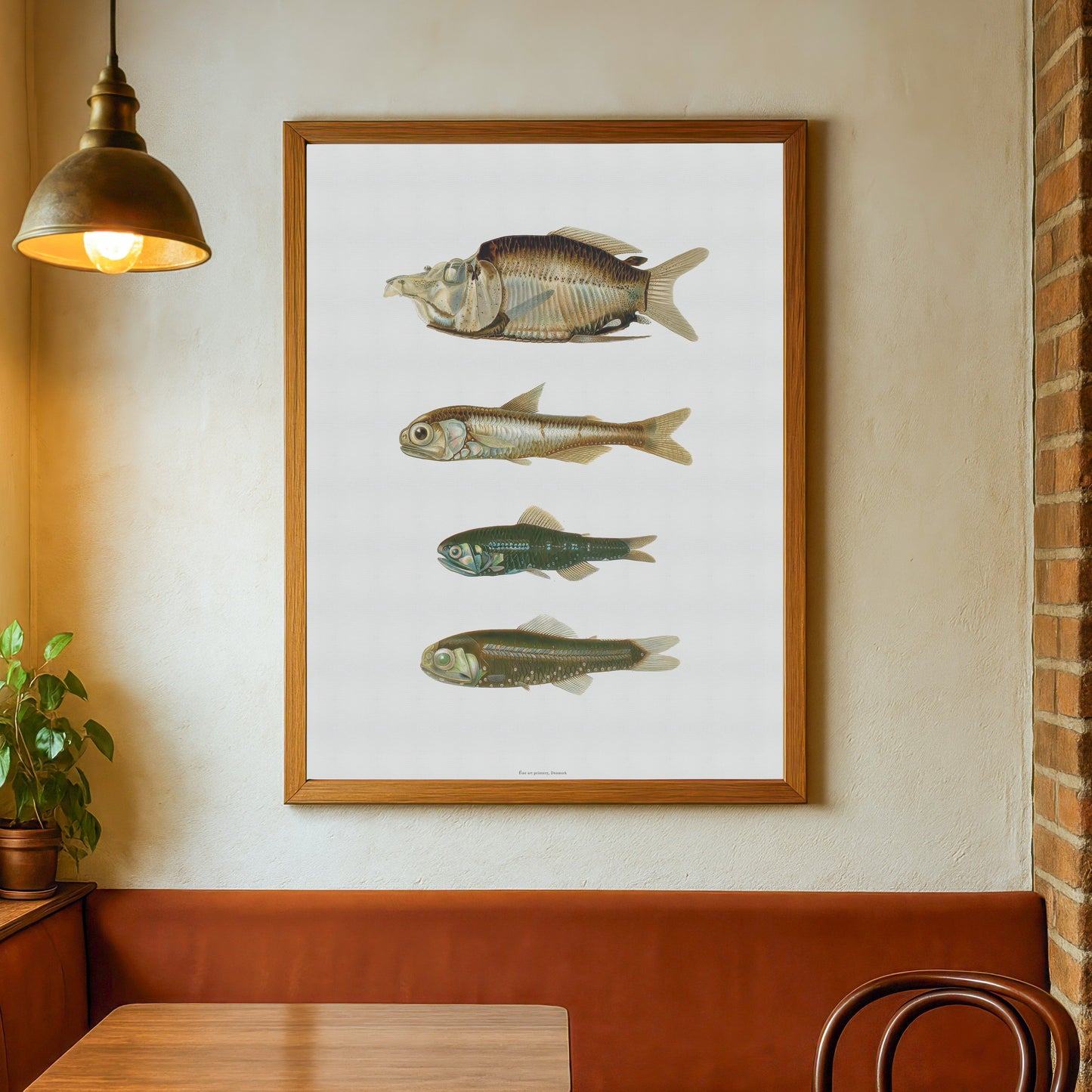 Vintage Dybhavsfisk Plakat - Lanternfish og Rovfisk (1911) | Oceanografisk Kunst