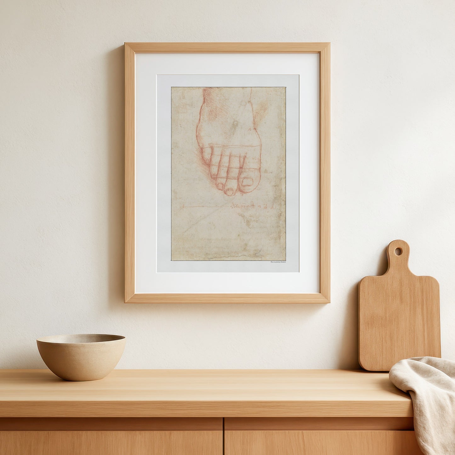 Leonardo da Vinci's Study of a Right Foot
