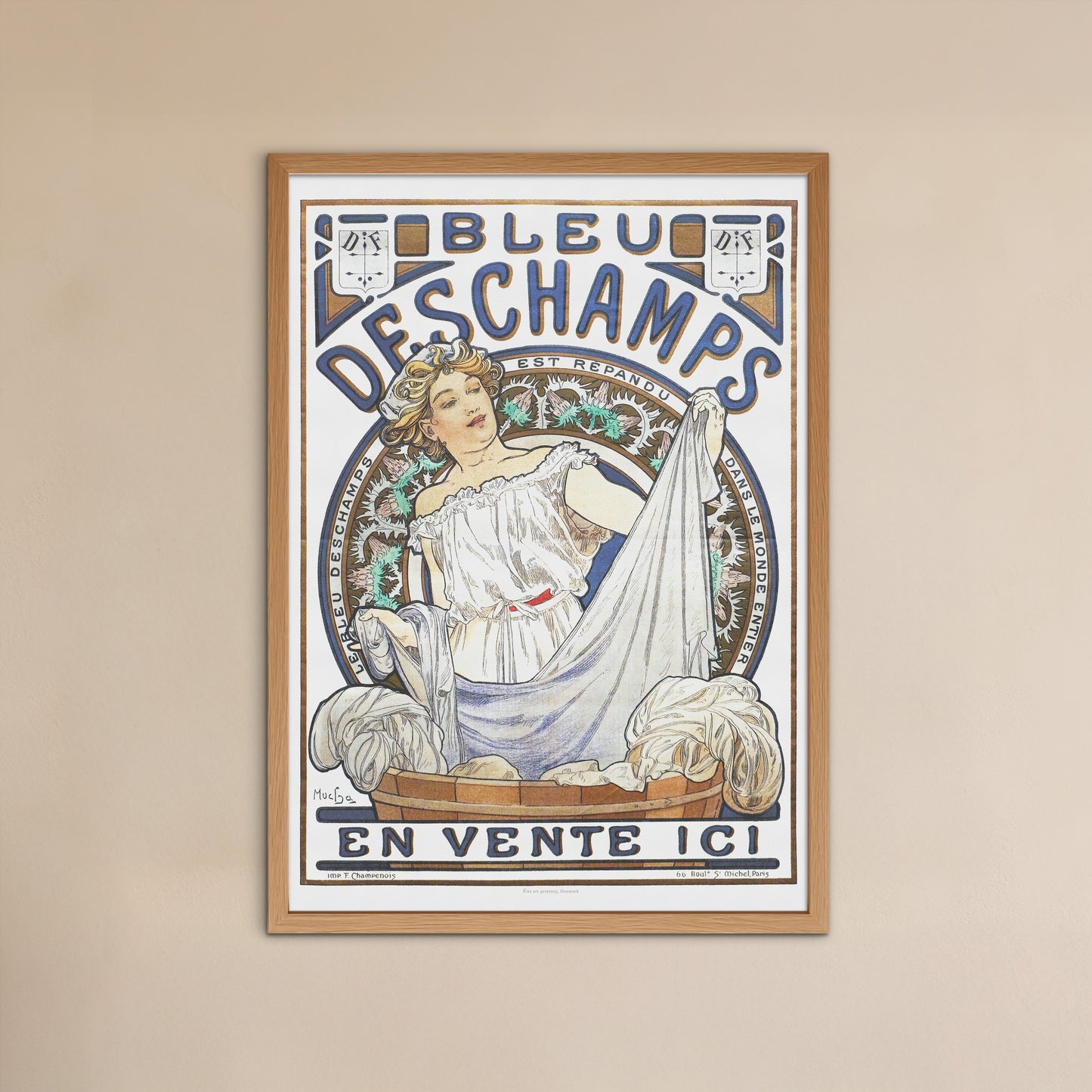 Bleu Deschamps 1897 - Alphonse Mucha poster