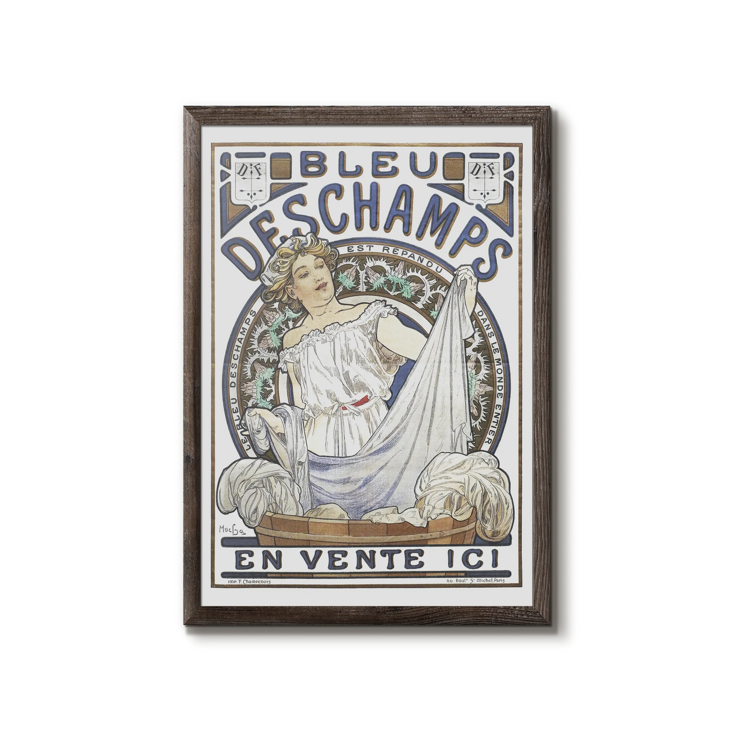Bleu Deschamps 1897 - Alphonse Mucha plakat
