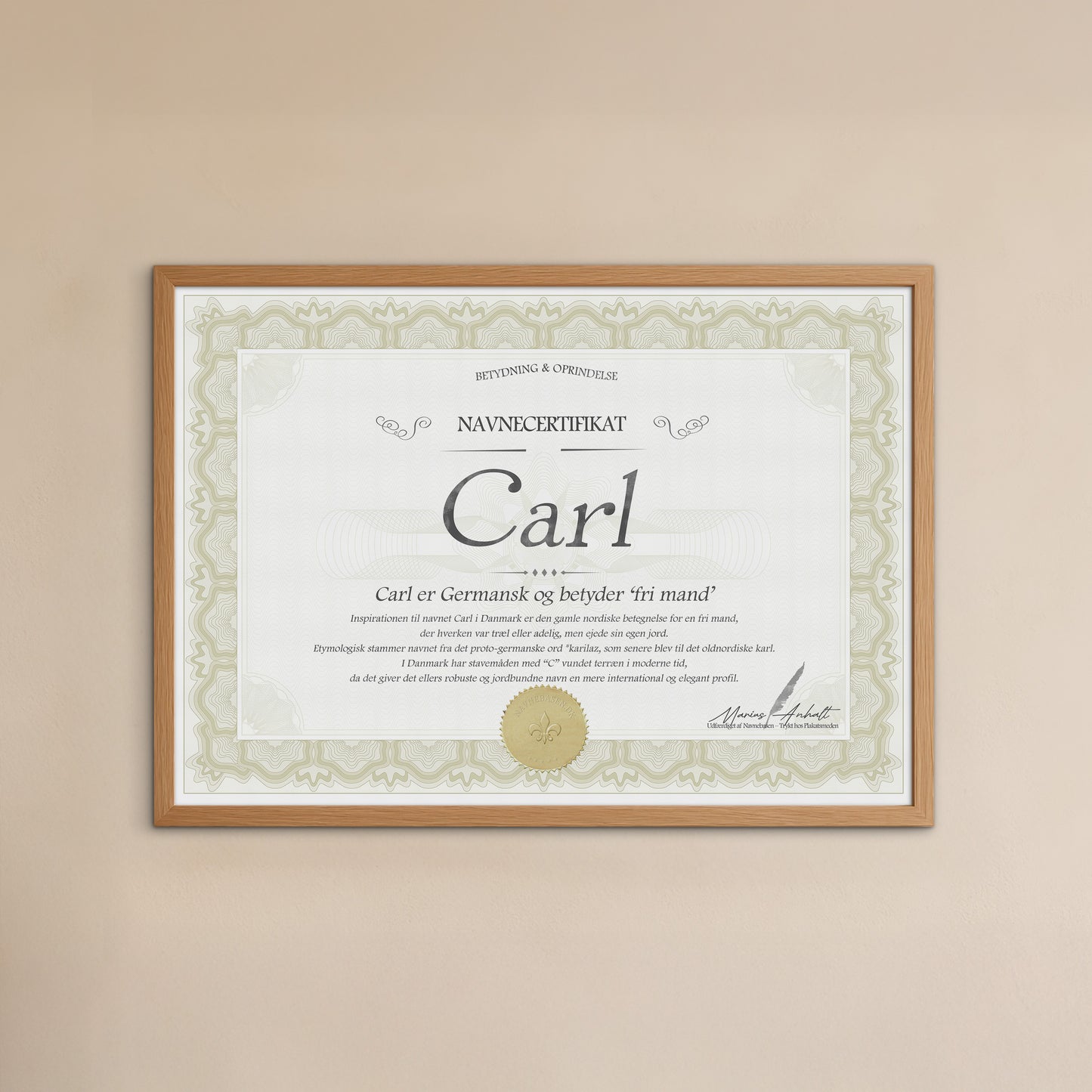 Hvad betyder Carl | Navnecertifikat med Betydning & Oprindelse