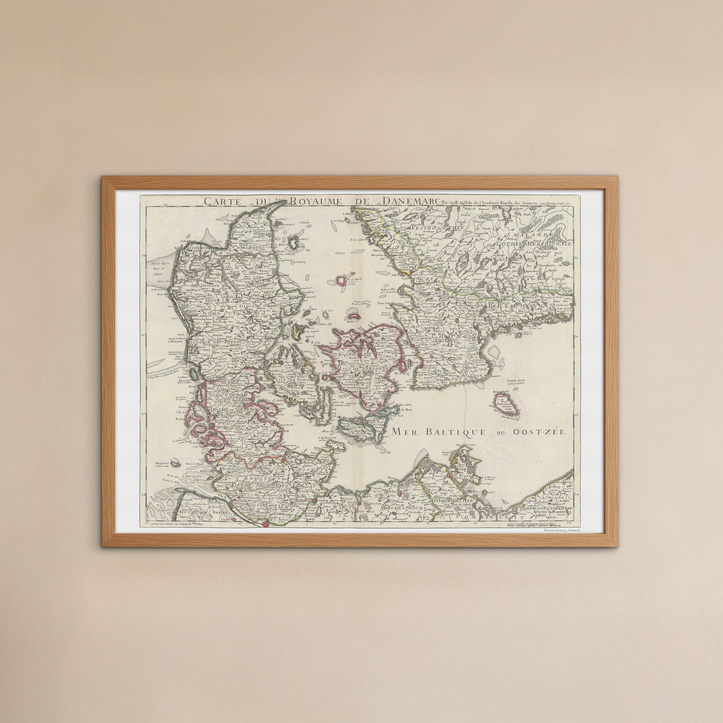 Map of the Kingdom of Denmark 1710