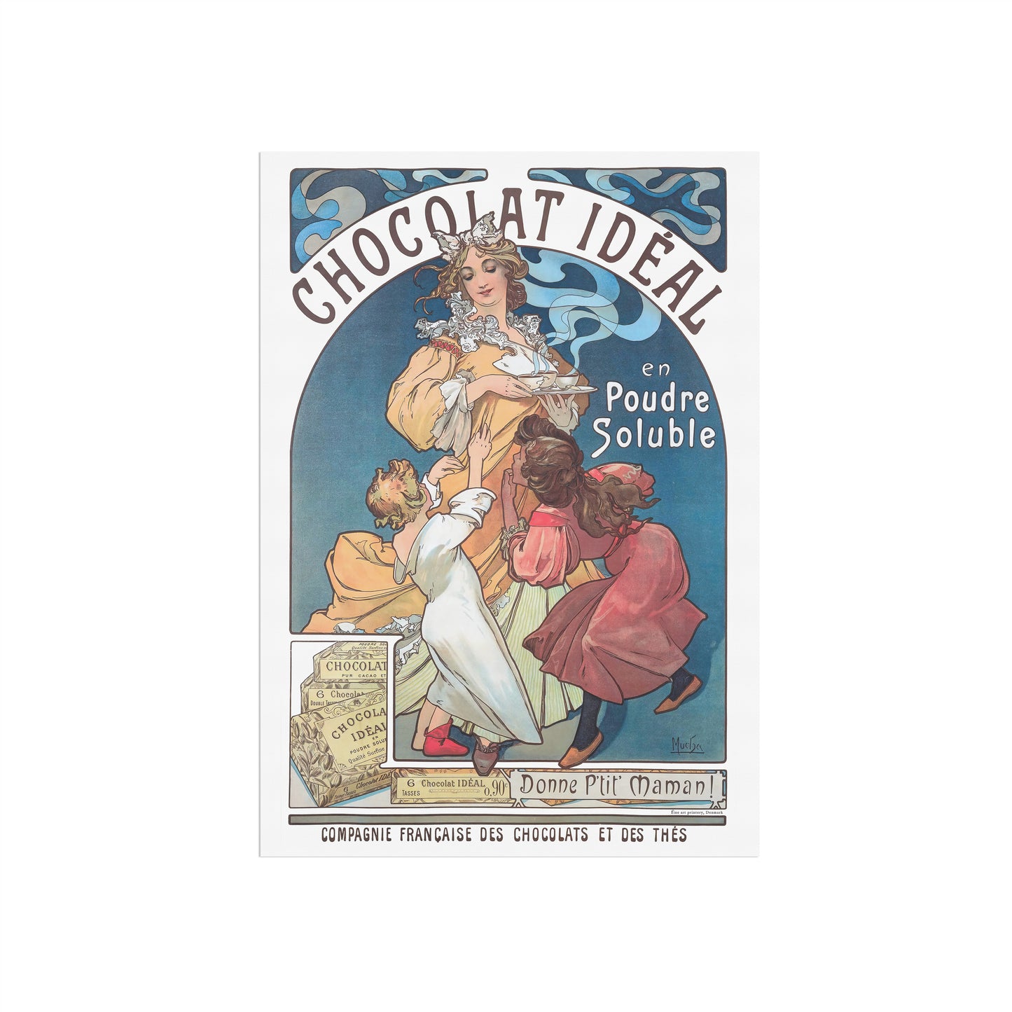 Chocolat Idéal Plakat - Alfons Mucha - Art Nouveau Reklamekunst (1897)