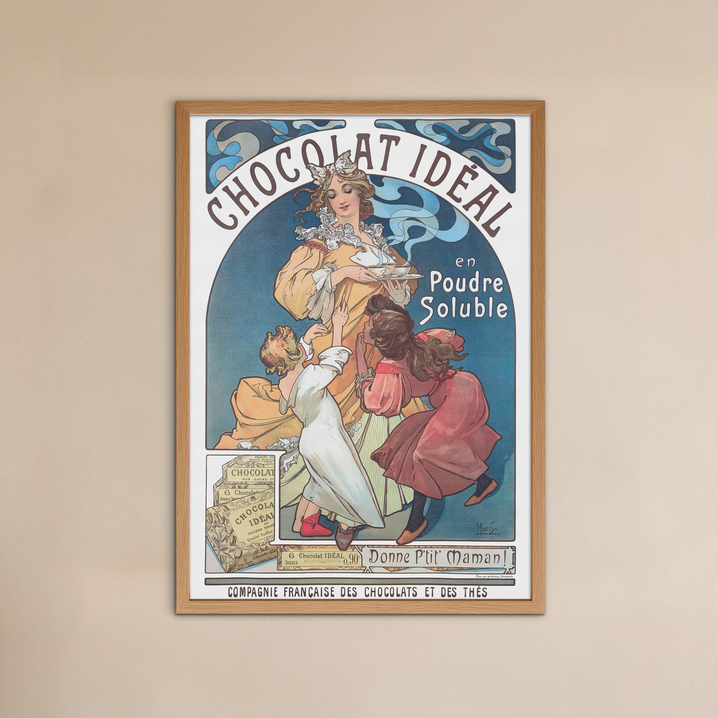 Chocolat Idéal Plakat - Alfons Mucha - Art Nouveau Reklamekunst (1897)