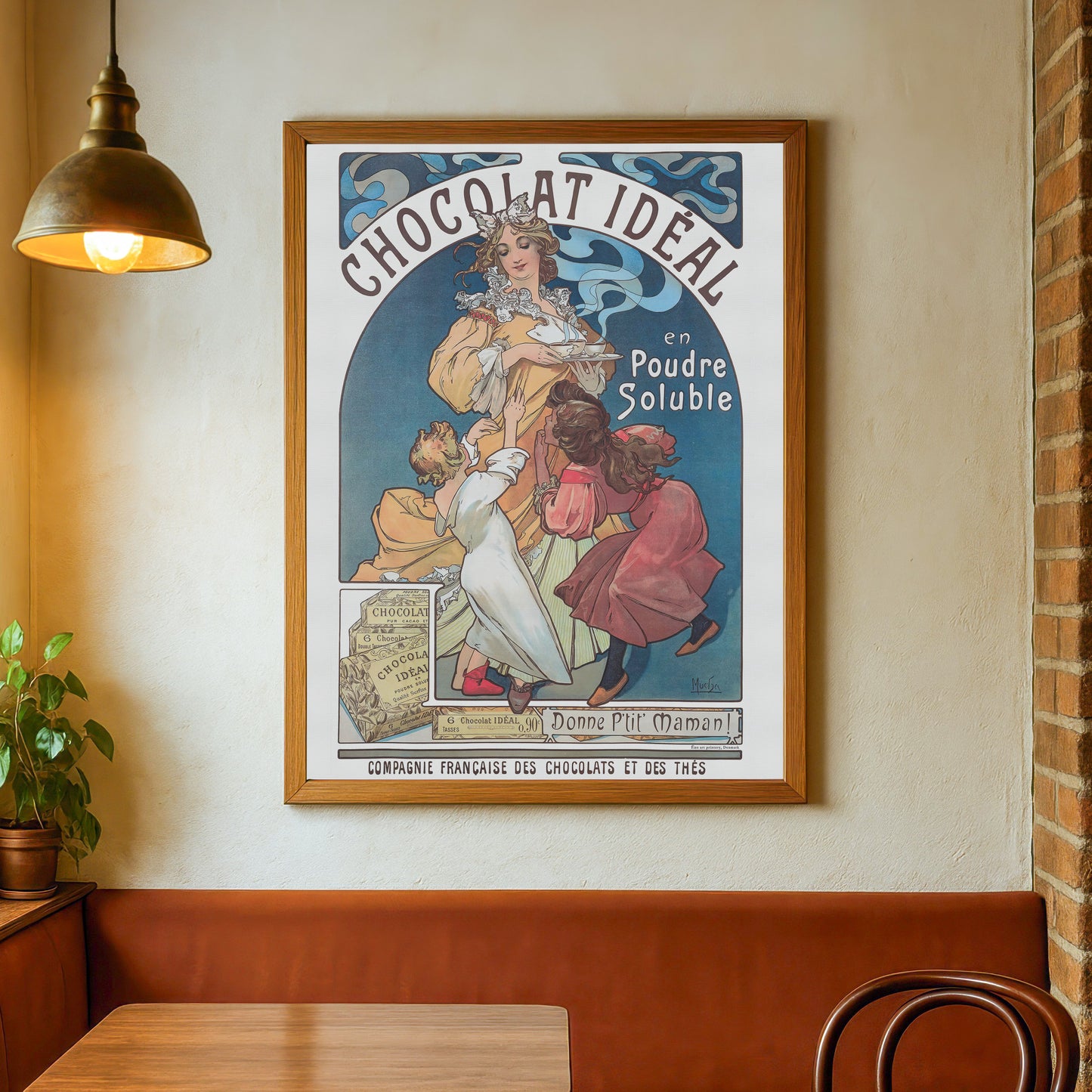 Chocolat Idéal Plakat - Alfons Mucha - Art Nouveau Reklamekunst (1897)