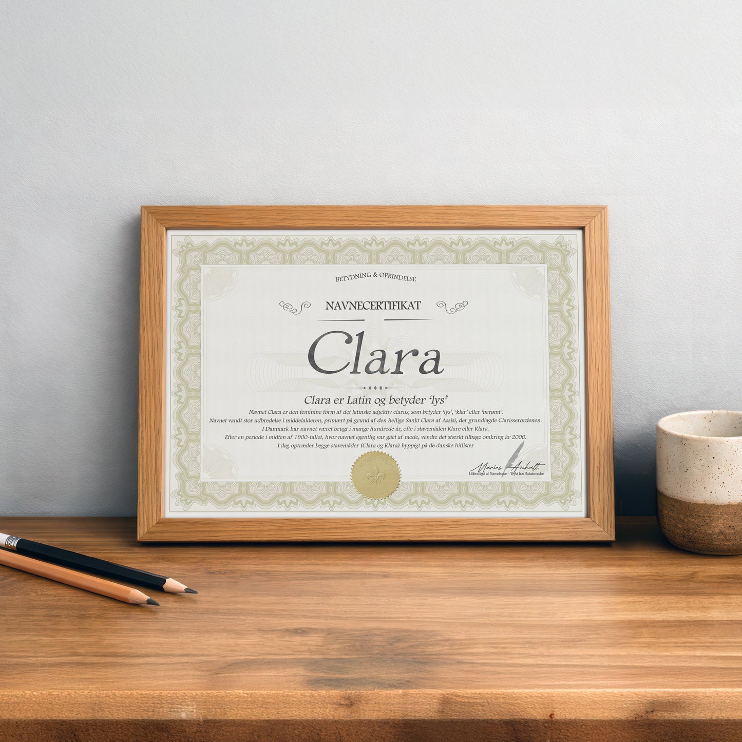 Hvad betyder Clara | Navnecertifikat med Betydning & Oprindelse
