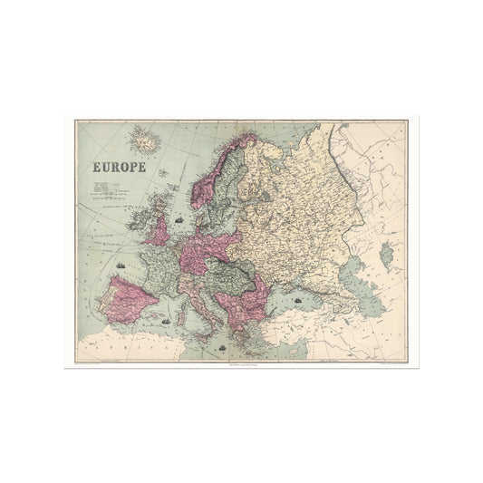 Europakort - 1873