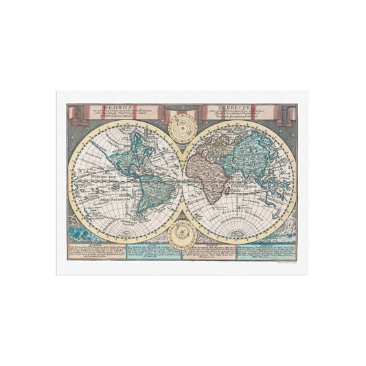 Johann George Schreibers Verdenskort Globus Terrestris