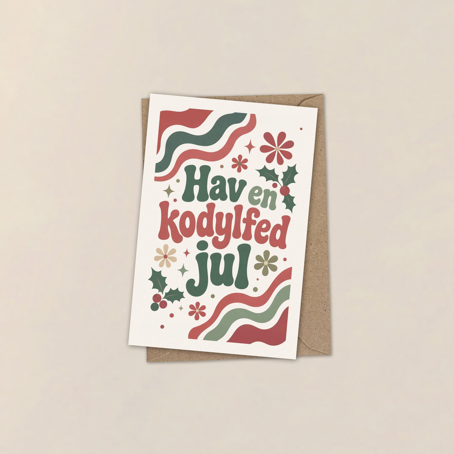 Hav En Kodylfed Jul – Sjovt Retro Julekort i 70'er Stil