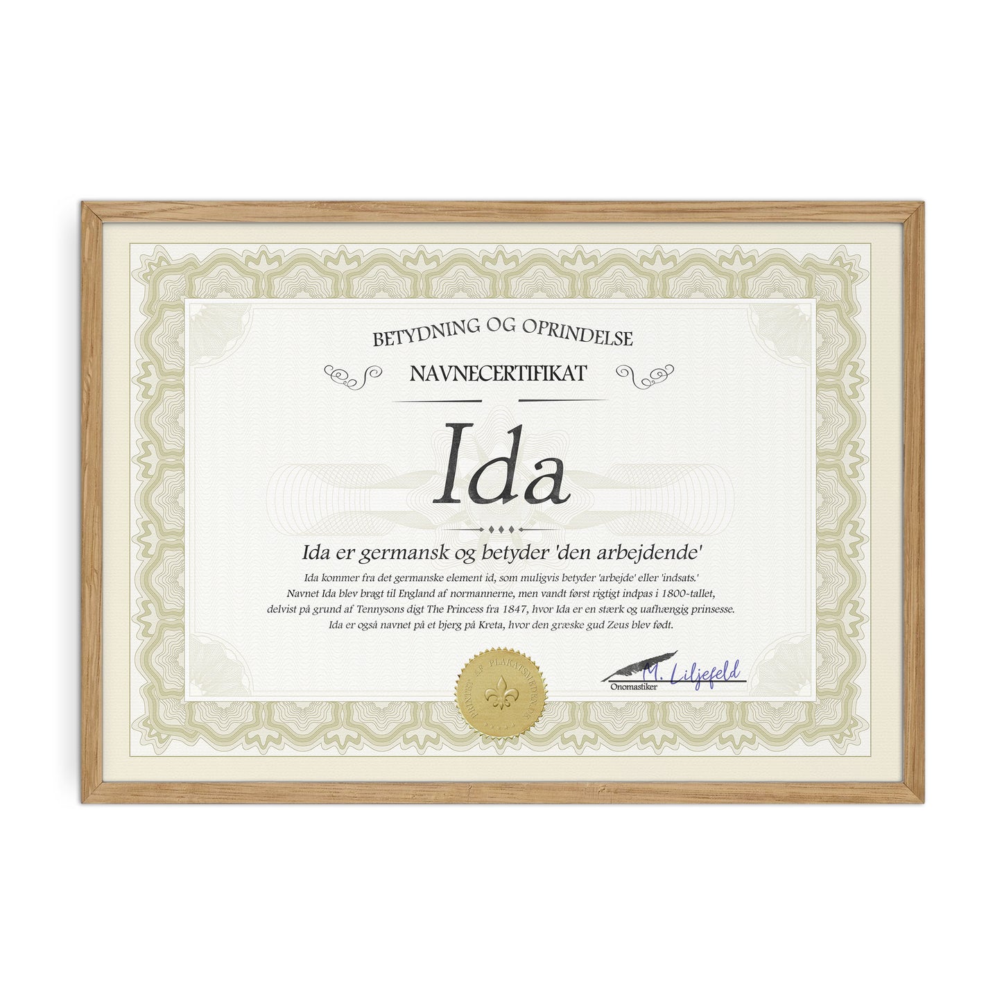 Ida Navnecertifikat