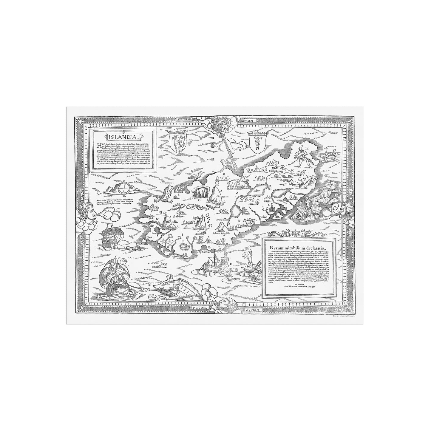 Iceland by Hieronymus Gourmont, 1548