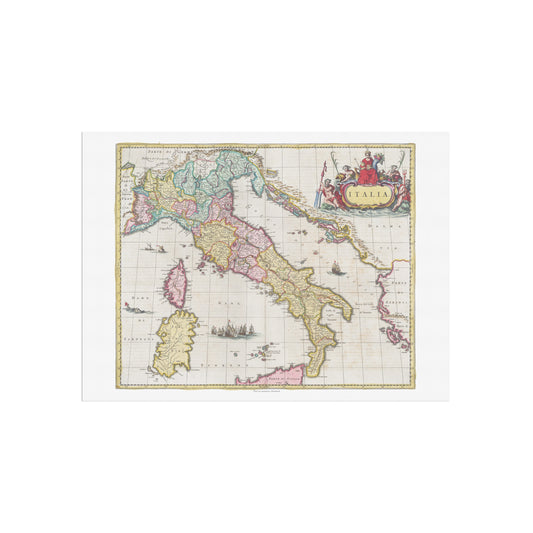 Historisk Kort over Italien: "Italia" af Joan Blaeu (1665)