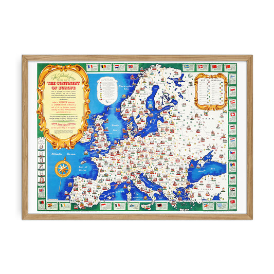 Map of Europe from 1946 - Historical map from the post-war period, by H. Charles Paine