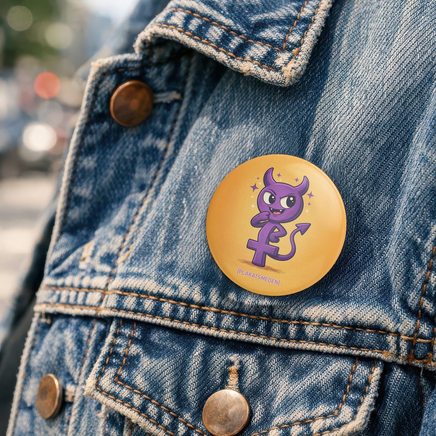 Lilla Merkur-djævel: Non-binær & Intersex Pride Badge